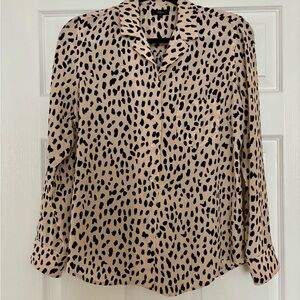 Leopard Print Button-Up Blouse